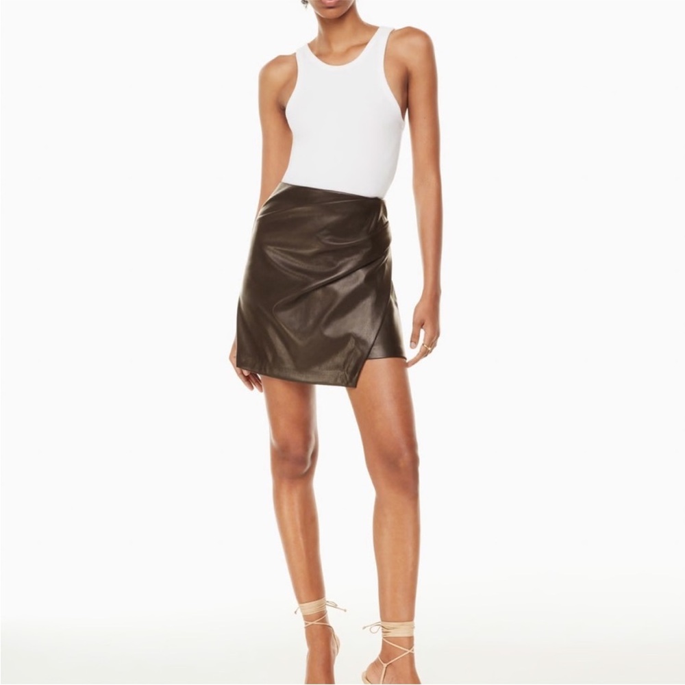 Aritzia Wilfred Angie Vegan Leather Mini Skirt